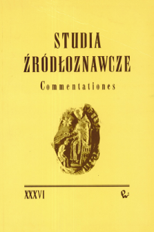 Studia Źródłoznawcze = Commentationes T. 36 (1997)