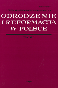 Odrodzenie i Reformacja w Polsce T. 42 (1998), Materiały