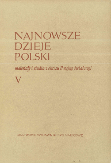 Najnowsze Dzieje Polski : materiały i studia z okresu II wojny światowej T. 5 (1961), Informacja