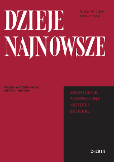 Dzieje Najnowsze : [kwartalnik poświęcony historii XX wieku] R. 46 z. 2 (2014), Artykuły recenzyjne i recenzje