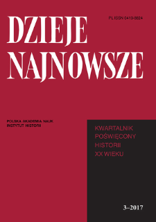 Dzieje Najnowsze : [kwartalnik poświęcony historii XX wieku] R. 49 z. 3 (2017)