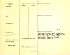 Kartoteka oceny histopatologicznej chor&oacute;b układu nerwowego (1966) - opis nr 139/66
