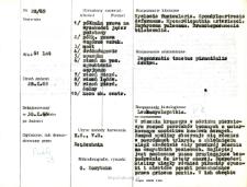 Kartoteka oceny histopatologicznej chorób układu nerwowego (1965) - opis nr 28/65