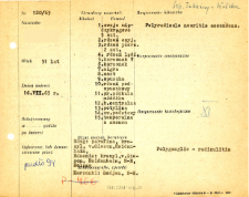 Kartoteka oceny histopatologicznej chorób układu nerwowego (1965) - opis nr 120/65