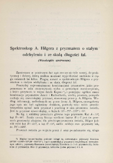 Spektroskop A. Hilgera z pryzmatem o stałym odchyleniu i ze skalą długości fal