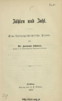 Zählen und Zahl : eine kulturgeschichtliche Studie