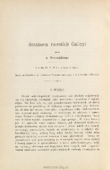 Rotatoria (wrotki) Galicyi (z tablicą IV, V, VI i trzema rycinami w tekście)