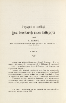 Przyczynek do morfologii jądra kom&oacute;rkowego nasion kiełkujących (z tablicą IX)