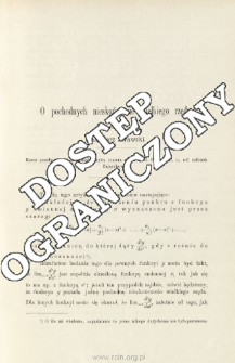 O pochodnych nieskończenie wielkiego rzędu