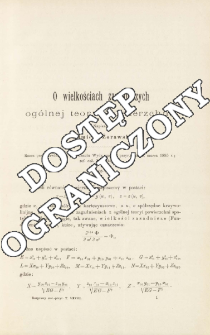 O wielkościach zasadniczych og&oacute;lnej teoryi powierzchni