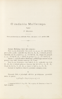 O zadaniu Malfattego