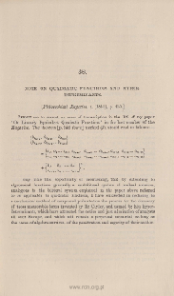 Note on quadratic functions and hyper-determinants
