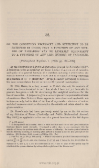 On the conditions necessary and sufficient to be satisfied in order that a function of any number of variables may be linearly equivalent to a function of any less number of variables