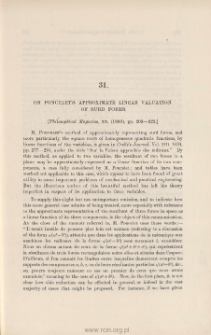 On Poncelet's approximate linear valuation of surd forms