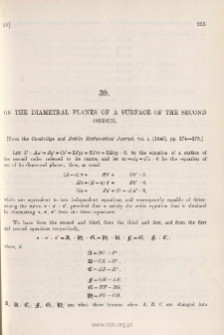 On the Diametral Planes of a Surface of the Second Order