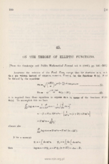 On the Theory of Elliptic Functions