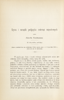 Lyssa i szczątki podjęzyka zwierząt mięsożernych