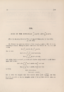 Note on integrals &int; cos x2 dx and &int; sin x2 dx