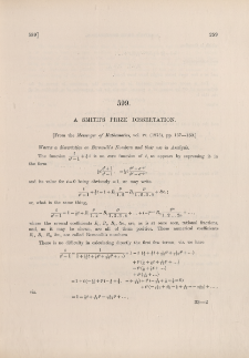 A Smith's Prize dissertation