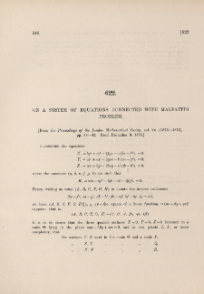 On a system of equations connected with Malfatti's problem