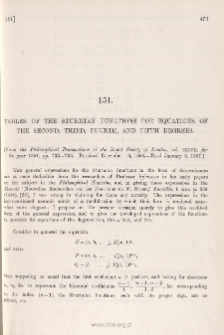 Tables of the Sturmian Functions for Equations of the Second, Third, Fourth, and Fifth Degrees