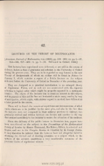 Lectures on the theory of reciprocants