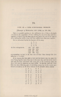 Note on a nine schoolgirls problem