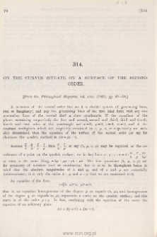 On the Curves situate on a Surface of the Second Order