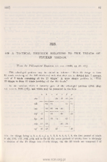 On a tactical Theorem relating to the Triads of Fifteen Things