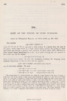 Note on the Theory of Cubic Surfaces
