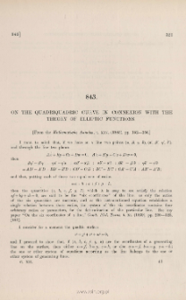On the quadri-quadric curve in connexion with the theory of elliptic functions
