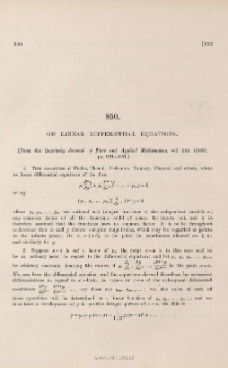 On linear differential equations