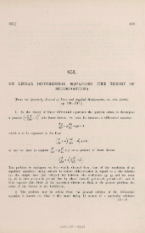 On linear differential equations: the theory of decomposition