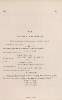 Note on a cubic equation