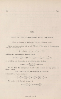 Note on the anharmonic ratio equation