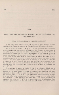 Note sur les surfaces minima et le th&eacute;or&egrave;me de Joachimsthal