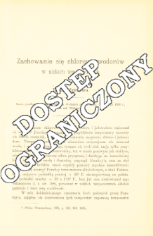 Zachowanie się chlorowcowodorów w niskich temperaturach