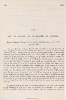 On the Notion and Boundaries of Algebra