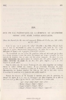Sur un cas particulier de la surface du quatri&egrave;me ordre avec seize points singuliers
