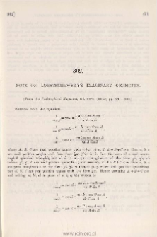 Note on Lobatschewsky's Imaginary Geometry