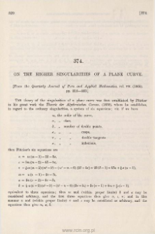 On the Higher Singularities of a Plane Curve