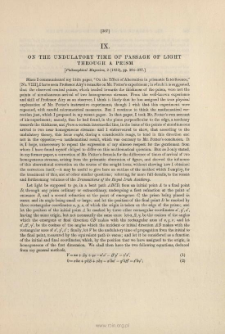 On the undulatory Time of Passage of Light through a Prism. (1833)