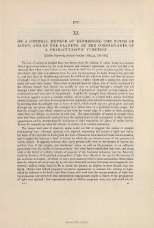 On a general Method of expressing the Paths of Light, and of the Planets, by the Coefficients of a Characteristic Function. (1833)