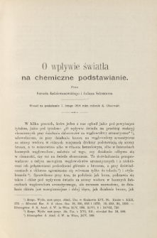 O wpływie światła na chemiczne podstawianie