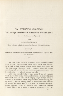 W sprawie etyologii złośliwego nowotworu nabłonk&oacute;w kosmkowych (t. zw. decidnoma malignum)