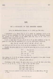 On a surface of the eighth order