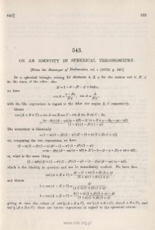 On an identity in spherical trigonometry