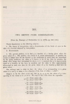 Two Smith's Prize dissertations [1872]