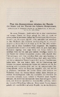 &Uuml;ber den Zusammenhang zwischen der Theorie der Ideale und der Theorie der h&ouml;heren Kongruenzen