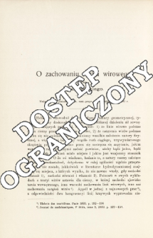 O zachowaniu ruchu wirowego